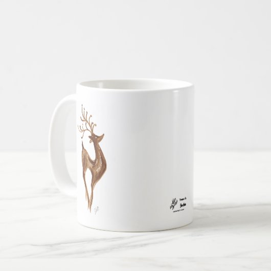 Reindeer Vacances Café Mug Blanc (Devant gauche)