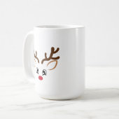 Reindeer Visage "Son" Café Mug Cup (Devant gauche)