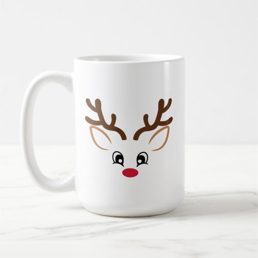 Reindeer Visage "Son" Café Mug Cup (Gauche)