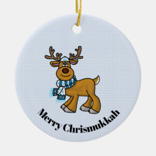 Reindeer Wearing Yarmulke Chrismukkah Ornament