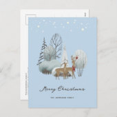 Reindeer Winter Scene Funny Joyeux Noël Carte (Devant / Derrière)