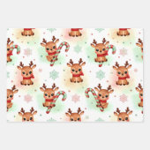 Reindeer Wrapping Paper Flat Sheet Set of 3 (Voorkant 3)