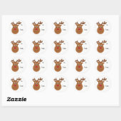 Reindeerkerstcadeaulabels Ronde Sticker (Vel)