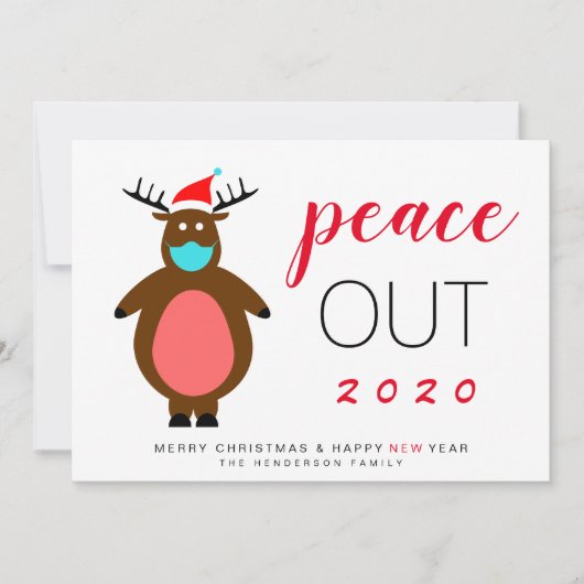 Reindeermaskervrede uit 2020 grappige kerst feestdagenkaart (Voorkant)