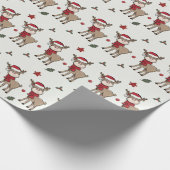 Reindeerpapier en roodbruin omslagpapier cadeaupapier (Hoek)