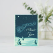 Reindeers Pulling Santa Claus Kerstmis bedankt Briefkaart (Staand voorkant)