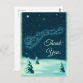 Reindeers Pulling Santa Claus Kerstmis bedankt Briefkaart (Voorkant / Achterkant)