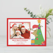 Reindekerst met kerstkaart kaart (Staand voorkant)