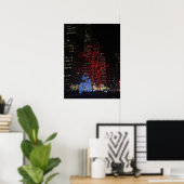 Reindekerst met kerstverlichting New York City Man Poster (Thuiskantoor)