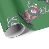 Reindekerst op groen cadeaupapier (Rol Hoek)