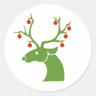 Reindekerst Ronde Sticker