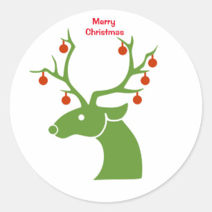 Reindekerst Ronde Sticker
