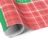 Reindekerst Rood met rood Wit Twill Pset Cadeaupapier (Rol Hoek)