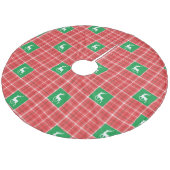 Reindekerst Rood met rood Wit Twill Pset Fleece Kerstboom Rok (Gekanteld)