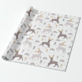 Reindekerst Winter Holiday Pattern Cadeaupapier (Uitgerold)