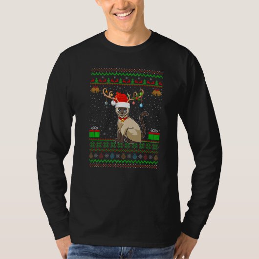 Reindekerstman met Ugly Siamese Cat Chris T-shirt (Voorkant)