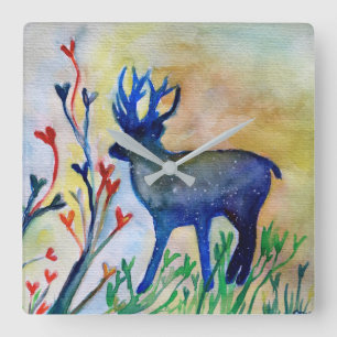 Reindekunsten Waterverf Square Wall klok