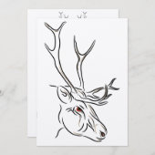 Reindelijntekenkerst Kaart (Voorkant / Achterkant)