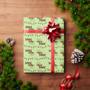 Reindepapier voor kerstdachshund cadeaupapier