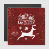 Reinder de Noël sur le Magnet de cartes de vacance (Devant / Derrière)