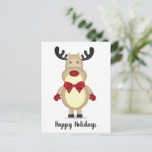 Reinder portant la Cravate rouge Bow Carte postale (Debout devant)
