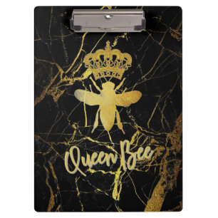 REINE ABEILLE Joli porte-bloc en or et noir best-s