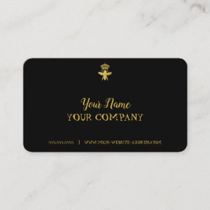 REINE BEE Cartes de visite NOIR ET OR