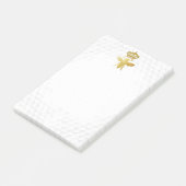 REINE BEE Post-It Notes - Gold Bee Crown Honeycomb (Incliné)