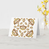 Reine coeurs or couronne tiara blanc carte de voeu (Fleur jaune)