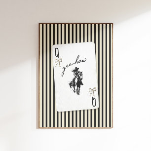 Reine Cowgirl de l'Ouest Affiche de carte de poker