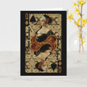 Reine de carte vierge de pelles (Fleur jaune)