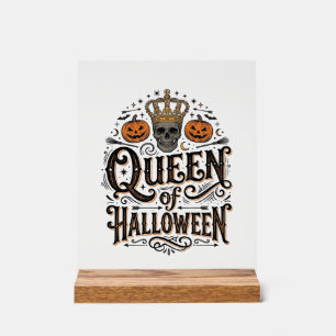 Reine de Halloween Vintage Crâne Chemise Citrouill