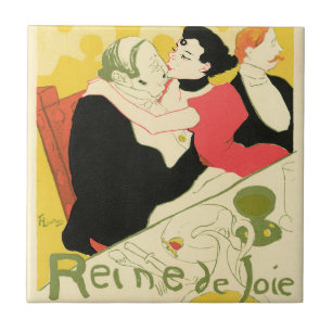 Reine de Joie (Koningin van het Plezier) Toulouse Tegeltje
