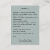 Reine de Mary des cartes saintes de prière de (Dos)