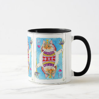 Reine de tasse de chat de coeurs