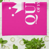 Reine de tout neon rose serviette de cuisine cadea (Plié)