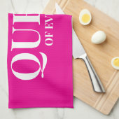 Reine de tout neon rose serviette de cuisine cadea (Quart Plié)