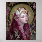 Reine déesse elfe Affiche d'art fantastique (Devant)