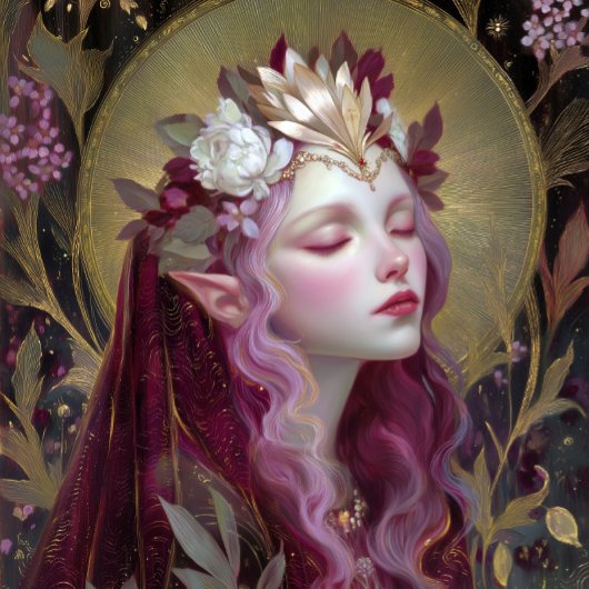 Reine déesse elfe Affiche d'art fantastique