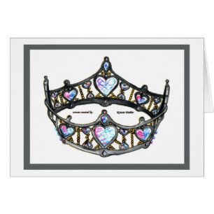 Reine des Coeurs Couronne d'argent Tiara sur carte