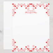 Reine des Coeurs - Feuille de papier rouge non dou (Devant / Derrière)