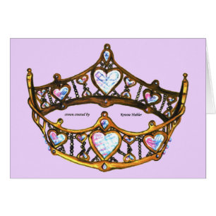 Reine des Coeurs Gold Couronne Tiara rose lilas ca