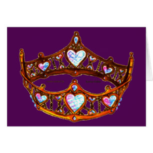 Reine des Coeurs Or chaud Couronne Tiara royal vio
