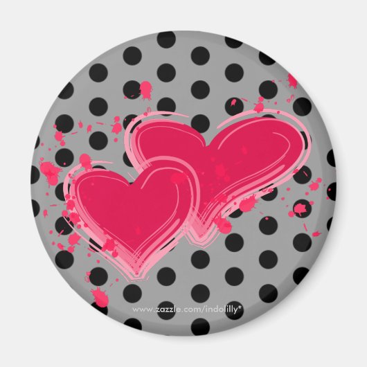 Reine des coeurs Polka Dot Magnet (Devant)