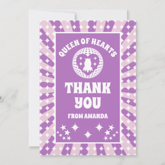 Reine des Coeurs pourpre Carte de remerciements d' (Devant)