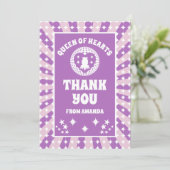 Reine des Coeurs pourpre Carte de remerciements d' (Debout devant)