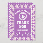Reine des Coeurs pourpre Carte de remerciements d' (Devant / Derrière)