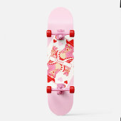 reine des coeurs skateboard rose