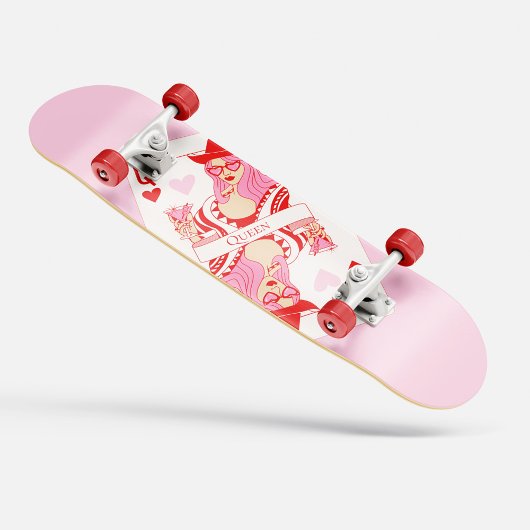 reine des coeurs skateboard rose