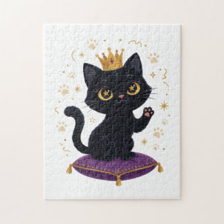 Reine du Chat Noir Puzzle Adorable Amateur de Chat